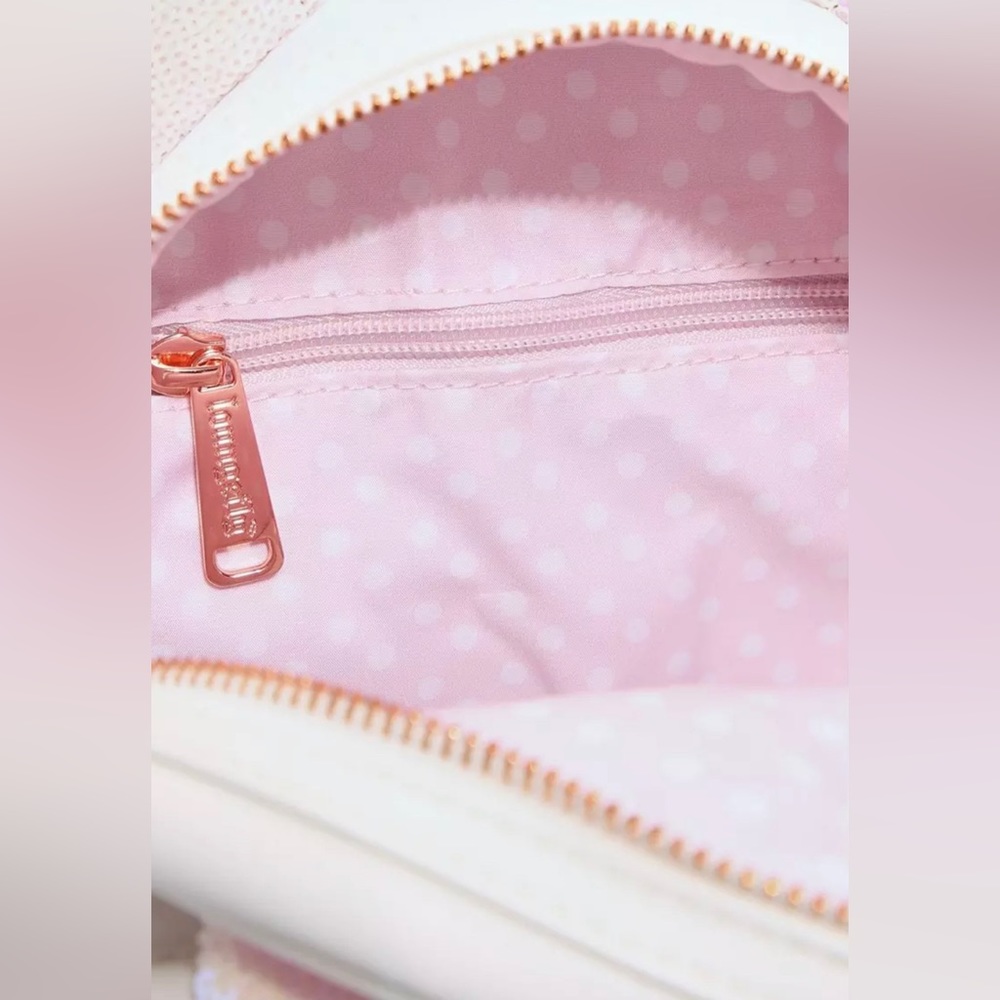 Loungefly Backpack Minnie White Pink Sequin - Picture 4 of 6